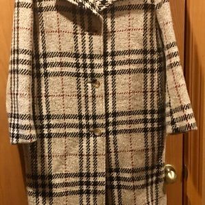 Burberry wool plaid coat